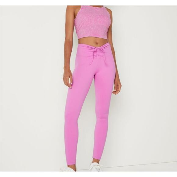 PINK Active Victoria's Secret Ruched V Waist Adjustable Leggings Size L - Picture 1 of 11